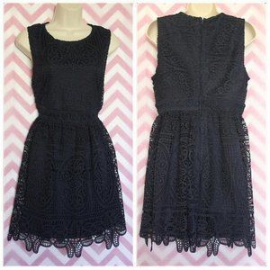 Beautiful Navy Blue Lace Dress Size M